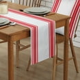 thumbnail image 5 of Hokiten Table Runners 72 Inches Long Dress Scarves, Red Striped Farmhouse Kitchen/Dining Table Runner, Coffee Tablerunners, Modern White Striped Abstract Art Aesthetics 18x72 Inch, 5 of 7