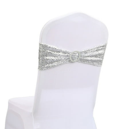 

10X Spandex Stretch Chair Sash Chair Cover Decoration For Wedding Party Banquet