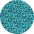 thumbnail image 1 of Ahgly Company Indoor Round Oriental Turquoise Blue Industrial Area Rugs, 7' Round, 1 of 4