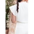 thumbnail image 6 of Stylish Sleeveless White Blouse with Embroidery and Ruffle Trim for Women | [ZhiHiMeRi] | (US 8-10)M, 6 of 7