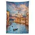 thumbnail image 3 of Ambesonne Venice Tablecloth Rectangular Table Cover, Canal Grande Italy Image, 60"x90", Sky Blue Champagne, 3 of 4