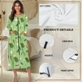 thumbnail image 6 of Yuyamidu Cucumber Long Zip Up Bathrobes for Women Long Sleeve Robes Size 3XL Green Robe Housecoats Lightweight Zipper Front Sleep Dress Pepper Loungewear Dress, 6 of 7