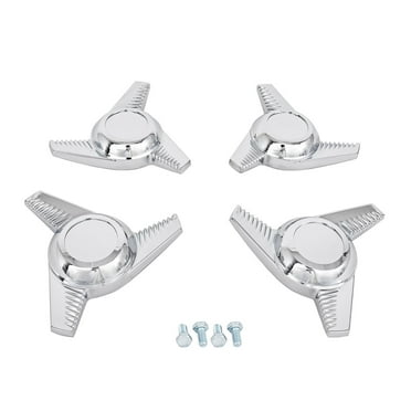 JEGS  3 Bar Swept Fluted Spinner Center Caps for 1967-1968 Chevrolet Rally Wheels