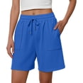 thumbnail image 3 of Gsakboxl Women's Shorts Women Fashion Drawstring Tie High Waist Wide Leg Casual Loungewear Shorts With Convenient Side Pockets A, 3 of 7