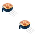 thumbnail image 1 of sweethay Caja de condimentos Tarro portátil de plástico con cucharas Pimienta Sal Especias Azúcar Olla Condimento Contenedor de Type2 NO2, 1 of 6