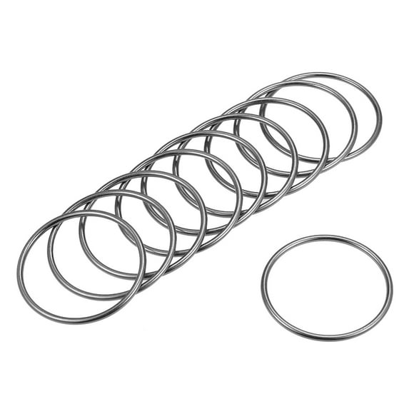 Unique Bargains 10Pcs O Ring Buckle 2-Inch(50mm) Zinc Alloy O-Rings Black for Hardware Bags Belts Craft DIY Accessories