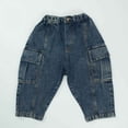 thumbnail image 2 of MEZZALL Child Toddler Boys Girls Denim Pants Casual Solid Color Holiday Trousers Comfort Baby Wear, 2 of 4