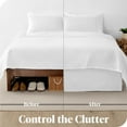 thumbnail image 4 of Bare Home Jupe de Lit Double Brossage - Premium 1800 Collection - Retombée de 15 Pouces - Très Grand Simple, Blanc, 4 of 4