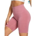 thumbnail image 6 of Deago High Waist Yoga Shorts for Women Butt Lifting Workout Tummy Control Bike Shorts Running Exercise Leggings (Pink, L), 6 of 9