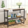 thumbnail image 5 of Small Console Table, Sofa Table with Double Mesh Shelves, Industrial Entryway Table for Entryway, Hallway, Foyer, Front Hall, Sofa Couch, Living Room, Bar, Kitchen, 32 Inch, Rustic, 5 of 14