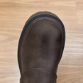 thumbnail image 4 of OKBOP Women's Matte Faux Leather Mid-Calf Moto Boots, Crisscross Buckle Strap Pull-On Round Toe Chunky Lug Sole Platform Boots Boots Sizes 38, 4 of 5