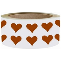 Royal Green Tiny Hearts Stickers for Envelopes Labels for Arts, Crafts, Party Supplies, and Scrapbooking 13mm in Brown (0.5 inch) - 1250 Pack