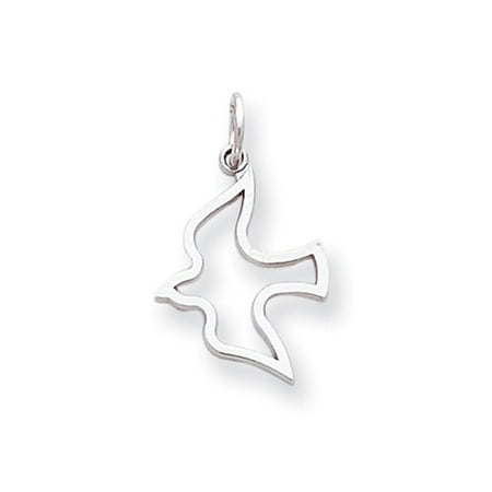 10k White Gold DOVE CHARM (1in long x 0.6in wide)