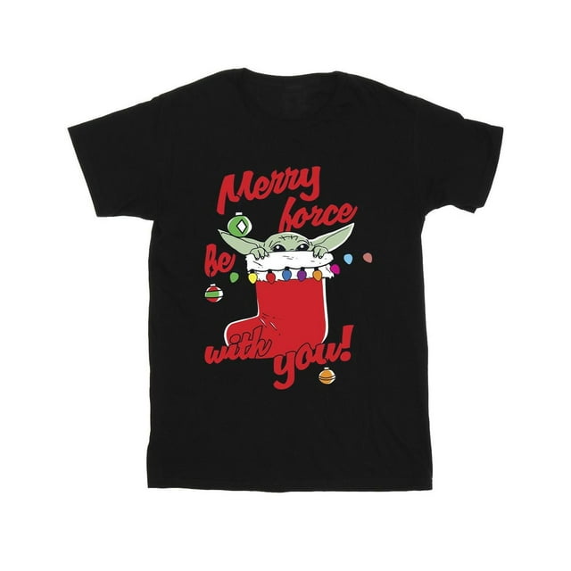 Star Wars Mandalorian Boys Merry Force Be With You Cotton T-Shirt
