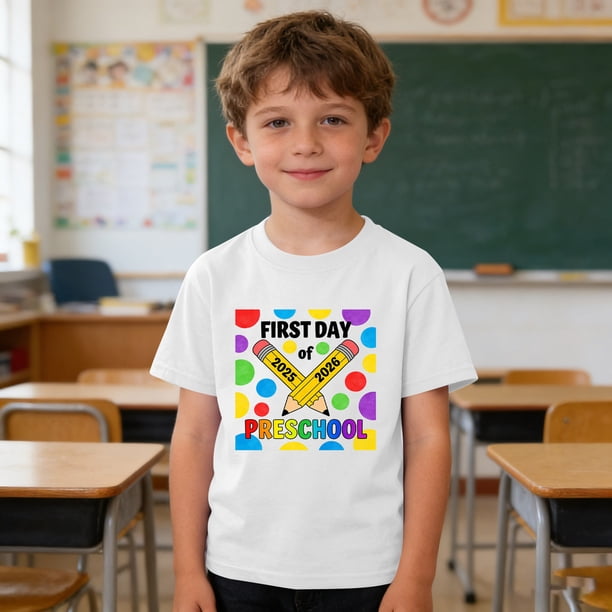 Blusas y camisas de manga corta con cuello redondo para niños y niñas, camisetas gráficas de manga corta, blusas con estampados bonitos para la temporada escolar.