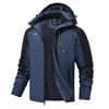 Tyhengta Men's Winter Skiing Jackets Water Resistant Fleece Coats Insulated Thermal Snowboard Jacket Parka Raincoat with Hood Navy-Black L