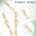 thumbnail image 4 of 20pcs Golden Lobster Clasp 304 Stainless Steel Lobster Claw Clasps with Cord Ends 32mm Jewelry Clasps Bracelet Necklace Clasp 10x3x2.5mm Cord Ends for DIY Necklace Bracelet Jewelry Making, 4 of 9