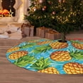 thumbnail image 6 of Lsque Pineapple Print Christmas Tree Skirt, Tree Skirt with Ties or Velcro, Perfect for Holiday Decorations, Halloween, and New Year-48", 6 of 7