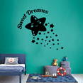 thumbnail image 2 of Star Happy Stars Sweet Dreams Good Night Dream Quotes Cute Sleeping Vinyl Design Wall Sticker Art Decal Boys Girls Kids Toddler Room Bedroom Nursery Kinder Decors Stickers Decoration Size (30x40 inch), 2 of 3
