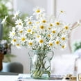 thumbnail image 1 of Paquete de 10 flores artificiales, margaritas de seda, margaritas de gerbera artificiales para decoración del hogar, margaritas artificiales para decoración de bodas, color blanco Ofspeizc CZJJ-HQ39, 1 of 4