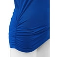 thumbnail image 3 of Made by Johnny Women's Boat Neck 3/4 Sleeve Draped Dolman Top with Side Shirring Premium Shirt XXXXL ROYAL_BRITE, 3 of 6