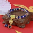 thumbnail image 5 of Pulsera hecha a mano de cuentas de vidrio de lámina dorada de 10cm, pulseras elásticas elásticas, para meditación para hombres y mujeres, 5 of 5