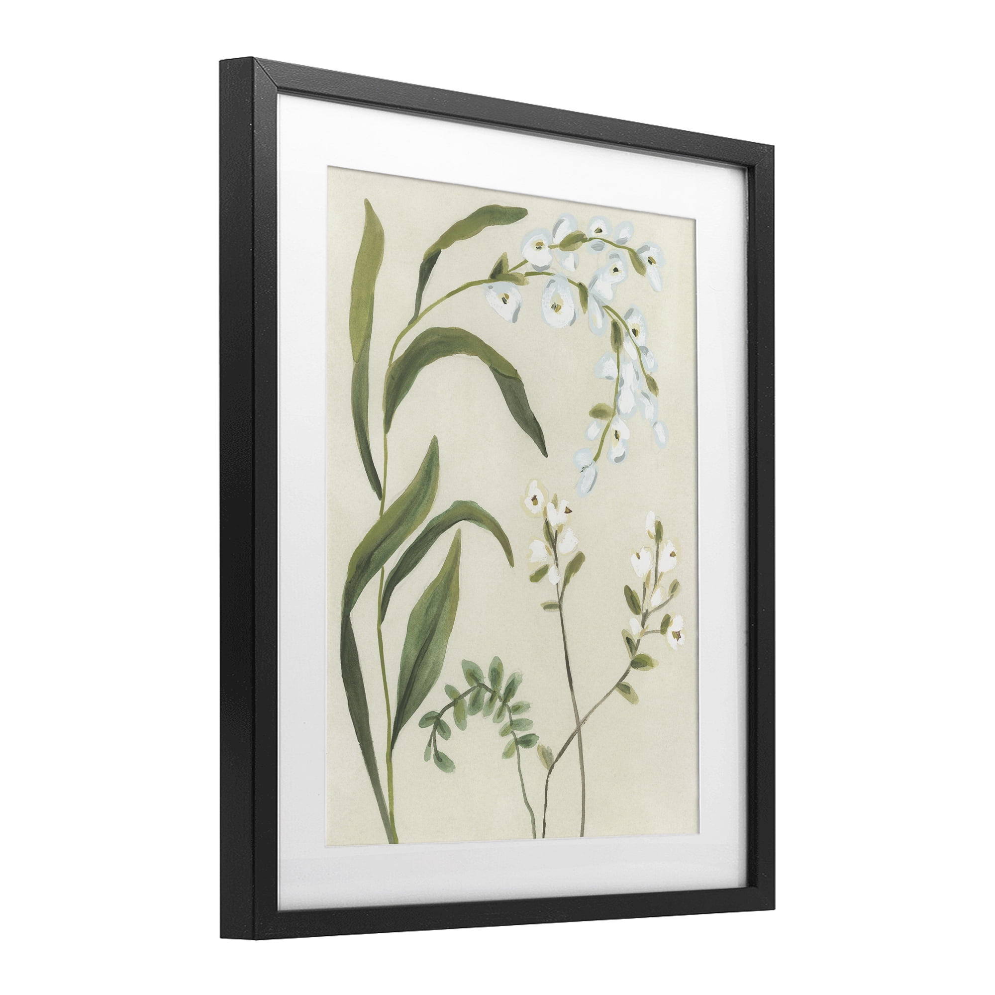 Stupell Industries Soft Snowdrop Stems Black Framed Print Under Glass, design by June Erica Vess