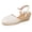 White, variant on Women's Espadrille Wedge Sandals Lightweight Closed Toe Slip on Platform Dressy Shoes Breathable Wide Width Walking Sandal White Size 7