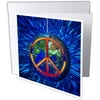 Doreen Erhardt - Hippie Themed Peace On Earth With Disco And Tie Dye - 12 Greeting Cards With Envelopes (Gc_244697_2)