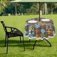 thumbnail image 7 of Coolnut 60" Mexican Talavera Outdoor Tablecloth with Umbrella Hole and Zipper, Waterproof Round Tablecloth for Party,Patio,Picnic,Holiday Dinner,Summer, 7 of 7