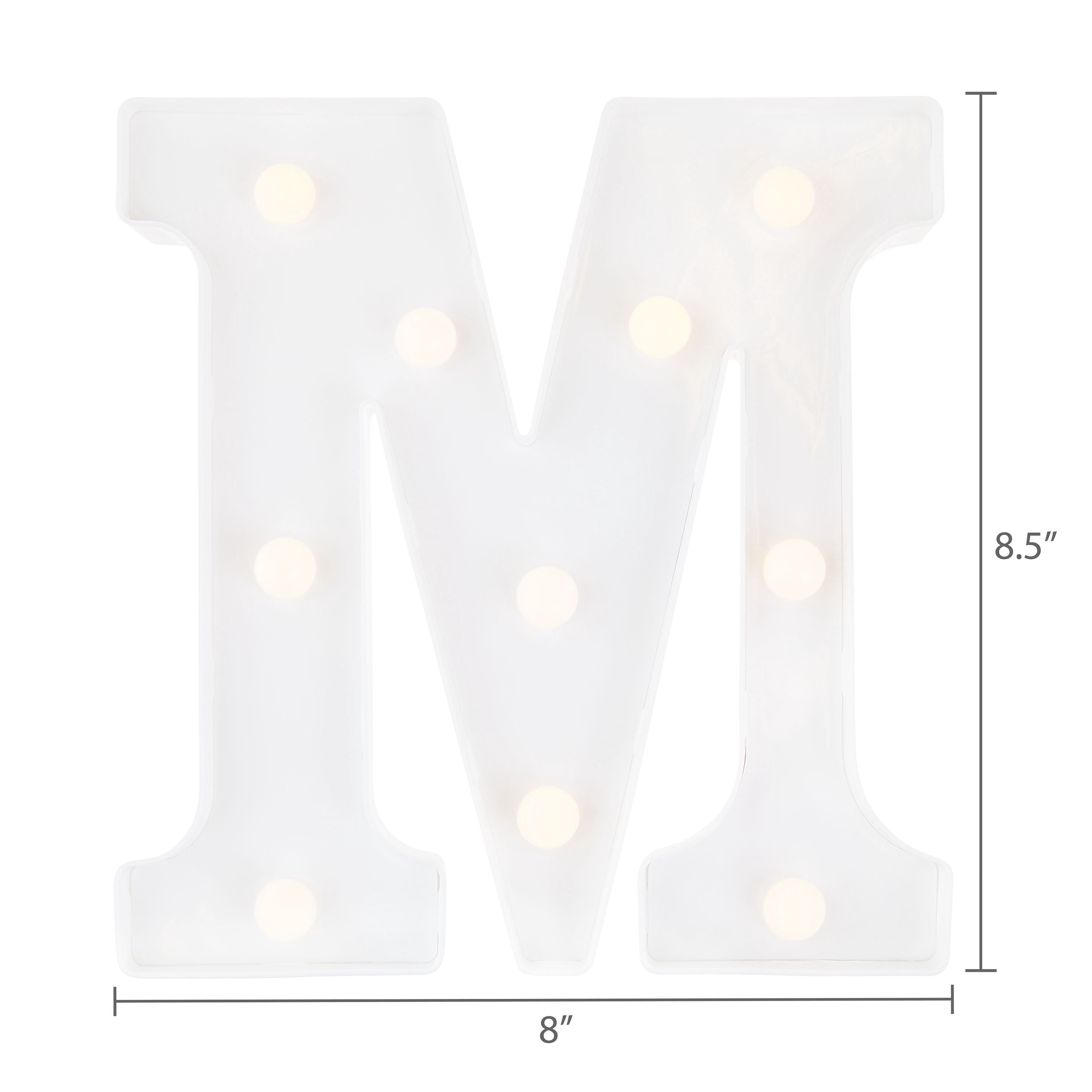 Warm White Battery-Operated Letter "M" Light-Up Decoration, 8.5", by Way To Celebrate