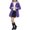 l#Purple590, variant on CAIVO Girls Detachable Hood Trench Coats With Button Front And Waist Tie Stylish Outerwear Comfort And Warmth Leisure Child Solid Color Clothing