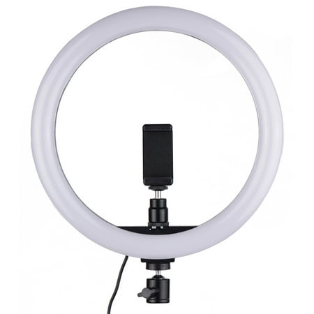 Image of Compact Size LED Video Ring Light Fill-in Lamp 24W Dimmable 2700-5500K Color Temperature with Smartphone Holder 2pcs Ball Heads for X/8/7/6/6s for
