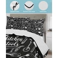 thumbnail image 4 of Quilts Twin XL Size, Black Kitchen Tools Soft Comforter Bedding Set for Bed, Modern Cooking Utensil Farmhouse Cookware Lightweight Quilted Bedspread with Pillow Cover(2 Pieces), 68x98 Inch, 4 of 6