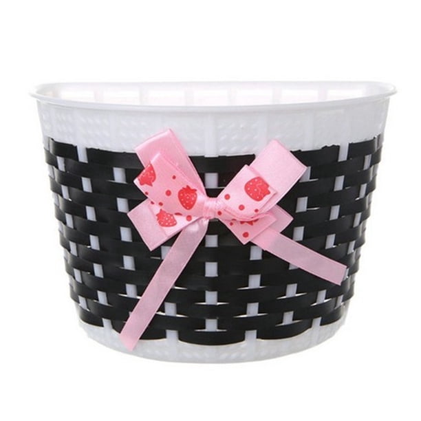 EeaseMX Preciosa cesta de bicicleta Bownot Bownot Bailnot Canasta delantera para niños Niña - Tamaño S (negro)