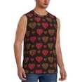 thumbnail image 2 of Bingfone Gold Glitter Heart Pattern Men's Tank Tops Workout Sleeveless Tee Shirts Running Beach Tanks for Men-Medium, 2 of 8