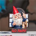 thumbnail image 4 of Advancent Gnomos Decoraciones de jardín Divertido al aire libre Go Away Estatuas Dwarf Placa Estatuilla Árbol Adornos colgantes para patio Patio Artesanía Advancent HA013670-00, 4 of 6
