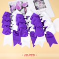 thumbnail image 3 of 12PCS 8" Two Toned Large Cheer Hair Bows Ponytail Holder Handmade, 3 of 5