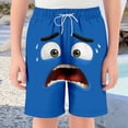 thumbnail image 2 of Gelikeya Boys Swim Trunks Funny Face Summer Beach Holiday Board Shorts Kids Quick Drying Bathing Suits with Pockets 2-14 Years #01 Blue, 5-6 Years, 2 of 4