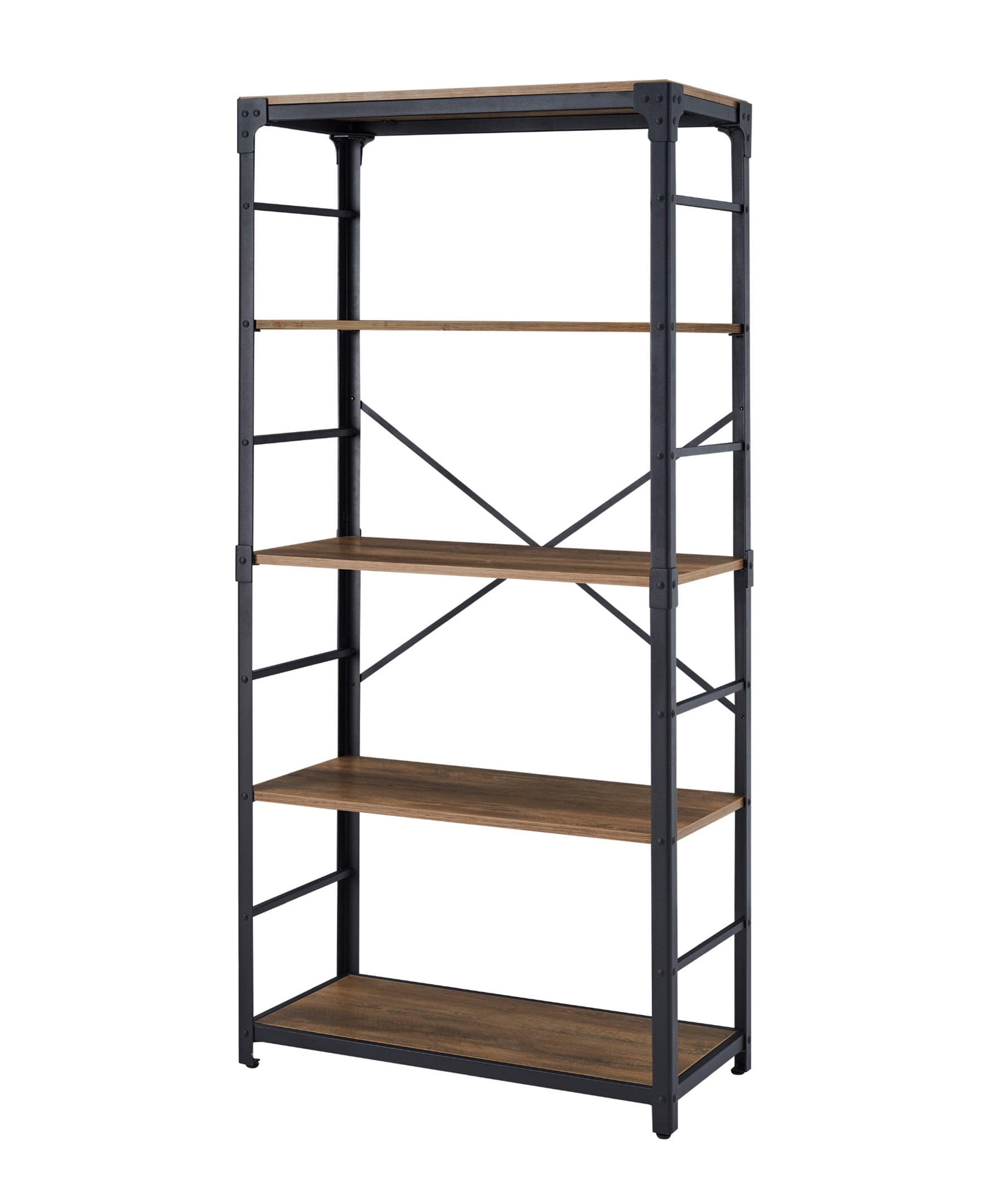 【送料無料】Iron × Wood 4D Shelf Free Shipping! Walker Edison Urban Industrial 4-Shelf Bookcase