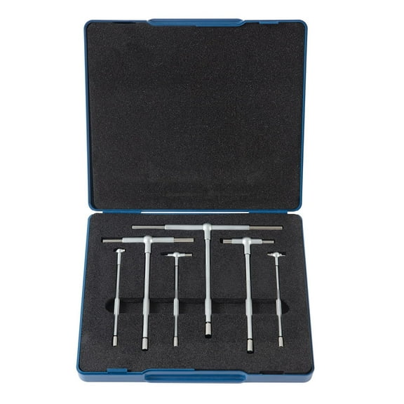[Clearance Sale] Beslands 6Pc Telescoping Gage Set T-Bore Hole Gauges with A Portable Case Accusize Premium Range 5/16'' - 6"