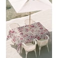 thumbnail image 3 of 60x84 Inch Outdoor Tablecloth with Umbrella Hole Zipper Rectangle Red Spring Floral Rectangular Tablecloths Outside Waterproof Watercolor Flower Farmhouse Vintage Patio Table Cover for Picnic Party, 3 of 8