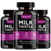 Milk Thistle Silymarin Supplement (Pack of 3) 30x Extract (Standardized 30:1) by Phi Naturals | 150 mg Per Capsule - 120 Capsules | Supports Liver Cleanse, Detox and more