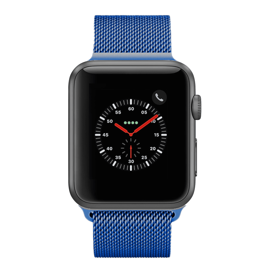 Apple Watch Series 3, 42MM, GPS, Space Gray Aluminum Case, Blue 