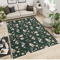 thumbnail image 2 of Pastoral Fresh Flowers Area Rugs 1'x2', Retro Floral Green Background Carpet for Living Room Bedroom, Soft Washable Rug for Dining Table Farmhouse Home Office Floor Rug, 2 of 6