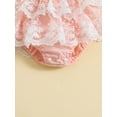 thumbnail image 6 of Coduop Newborn Baby Girls Lace Floral Romper Dress Ruffle Sleeves Suspender One-piece Jumpsuit, 6 of 7