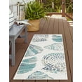 thumbnail image 3 of Unique Loom Outdoor Coastal Collection Area Rug - Bodrum (2' 7" x 10' Runner Ivory/Navy Blue), 3 of 9