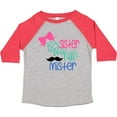 thumbnail image 3 of Inktastic Big Sister to a Little Mister Bow and Mustache Girls Toddler T-Shirt, 3 of 5
