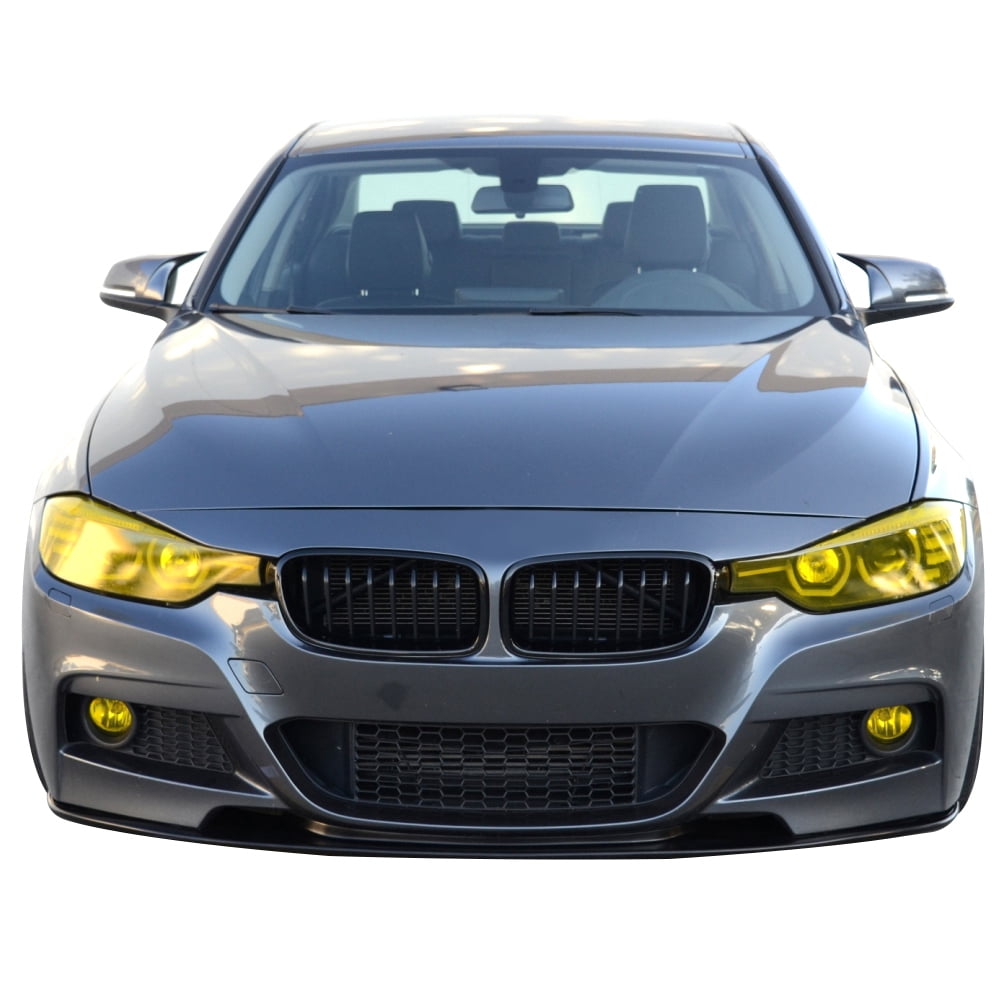 Ikon Motorsports Compatible with 12-18 BMW F30 3 Series M Sport DP Style Front Bumper Lip Unpainted Black PU