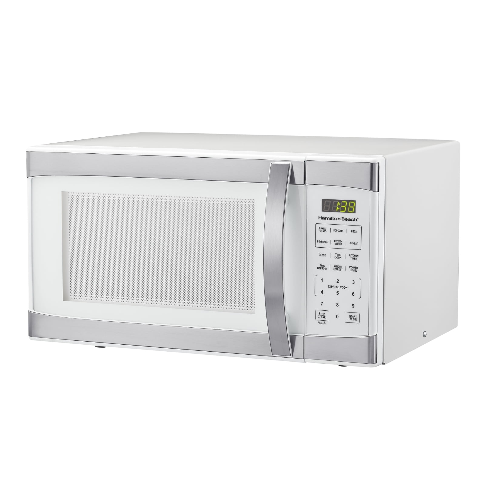 Hamilton Beach 11 Cuft White With Stainless Steel Digital Microwave Oven Walmartcom